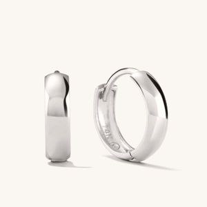 MEJURI earrings set Bold Huggie Hoops + Single Mini Hoop White Gold 14k